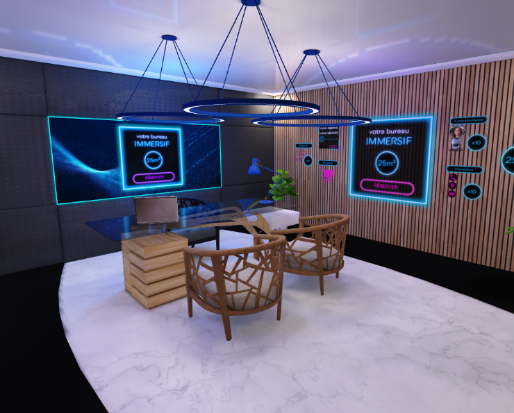 Bureau immersif ATLANTIS 25m² avec éclairage néon
